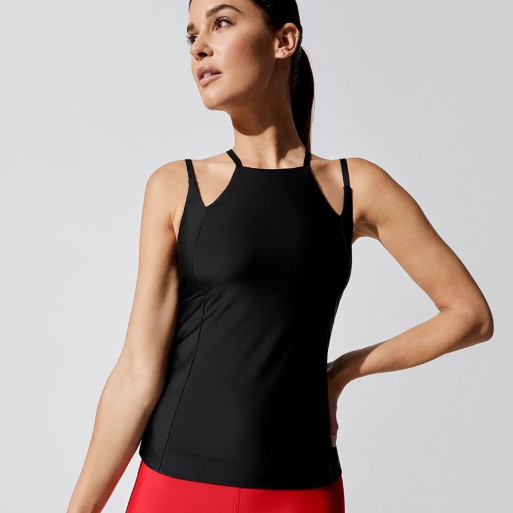 Carbon38 Black Strappy High Tank Cut Out NWT